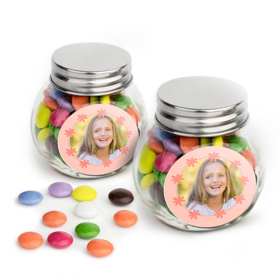 Personalised Mini Glass Jar Favours with Chocolates