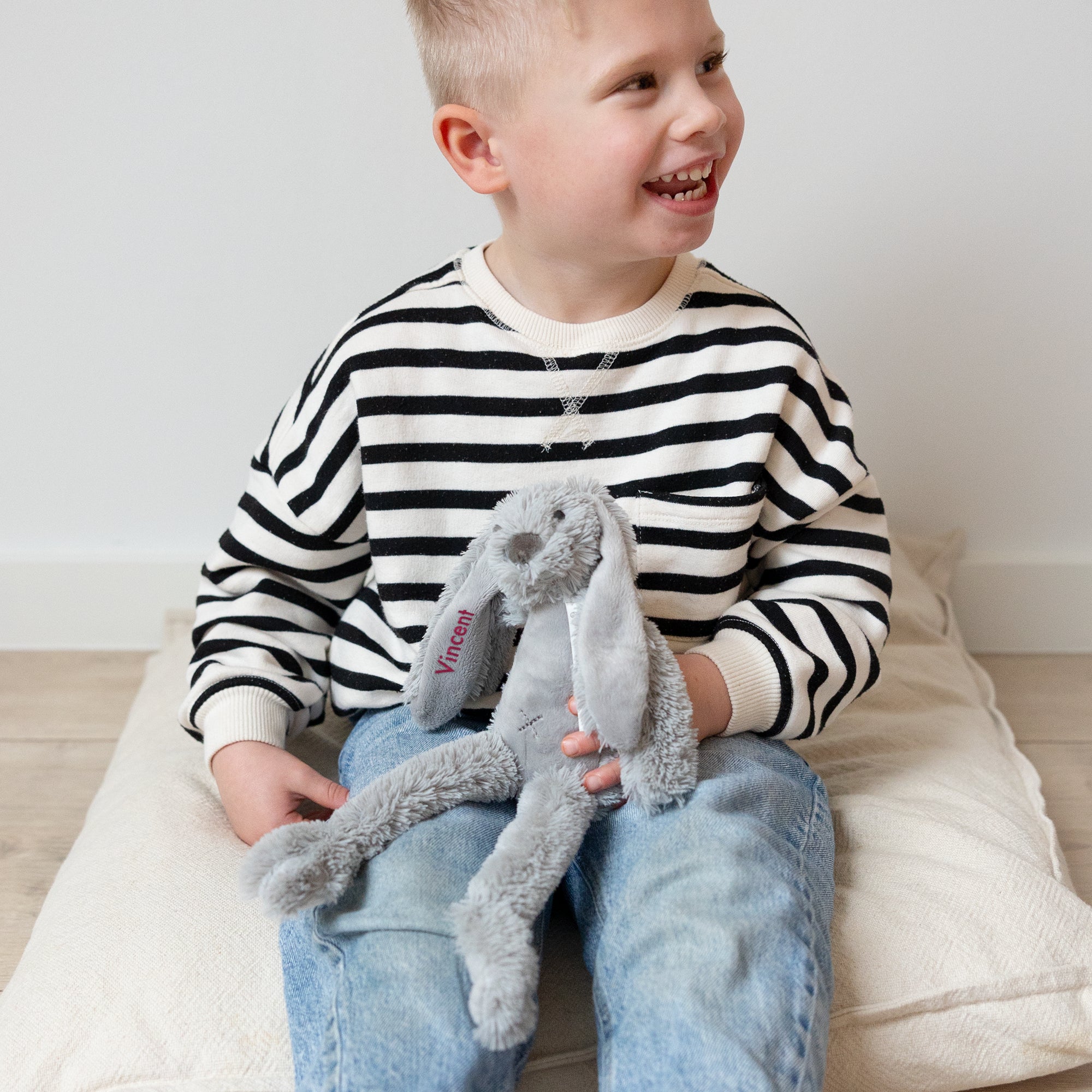 Personalised Tiny Rabbit Richie Cuddly Toy - Grey