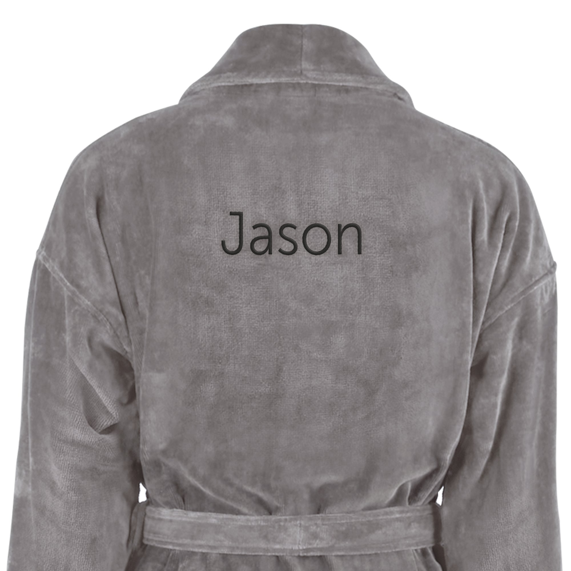 Bathrobe for Men With Text- Grey L/XL