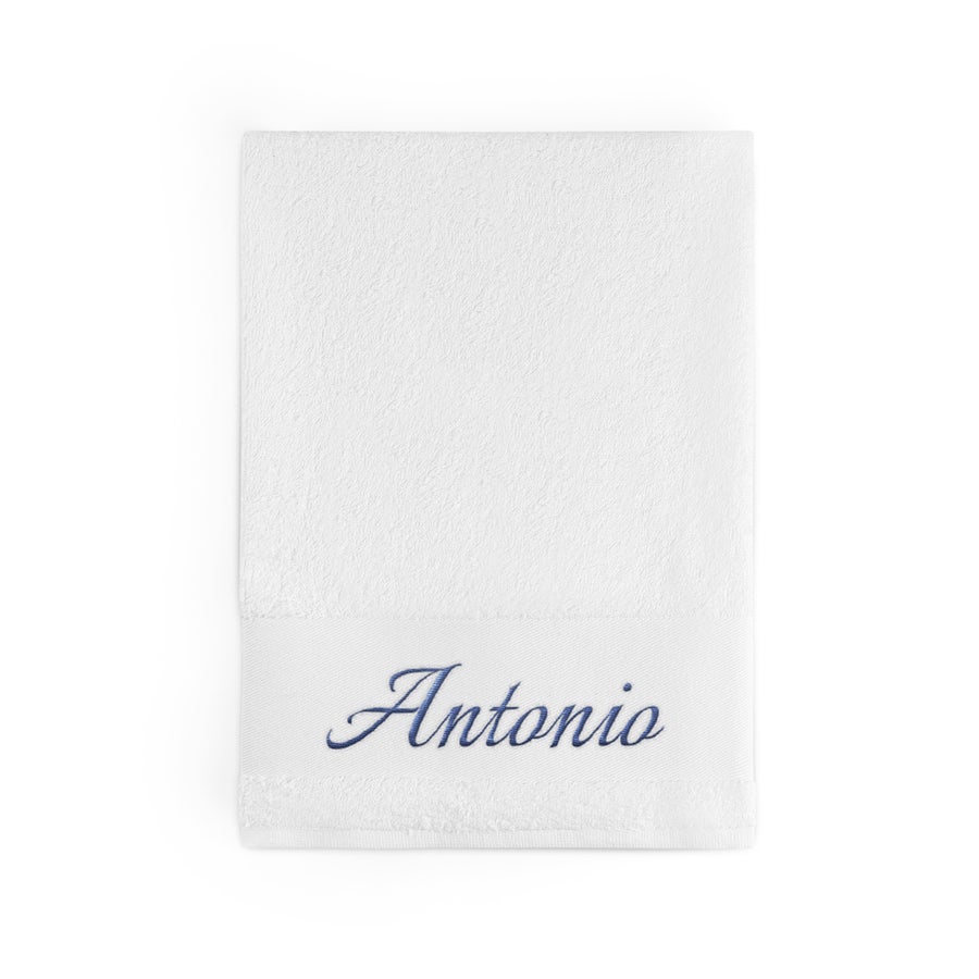 Toalla de baño con texto
