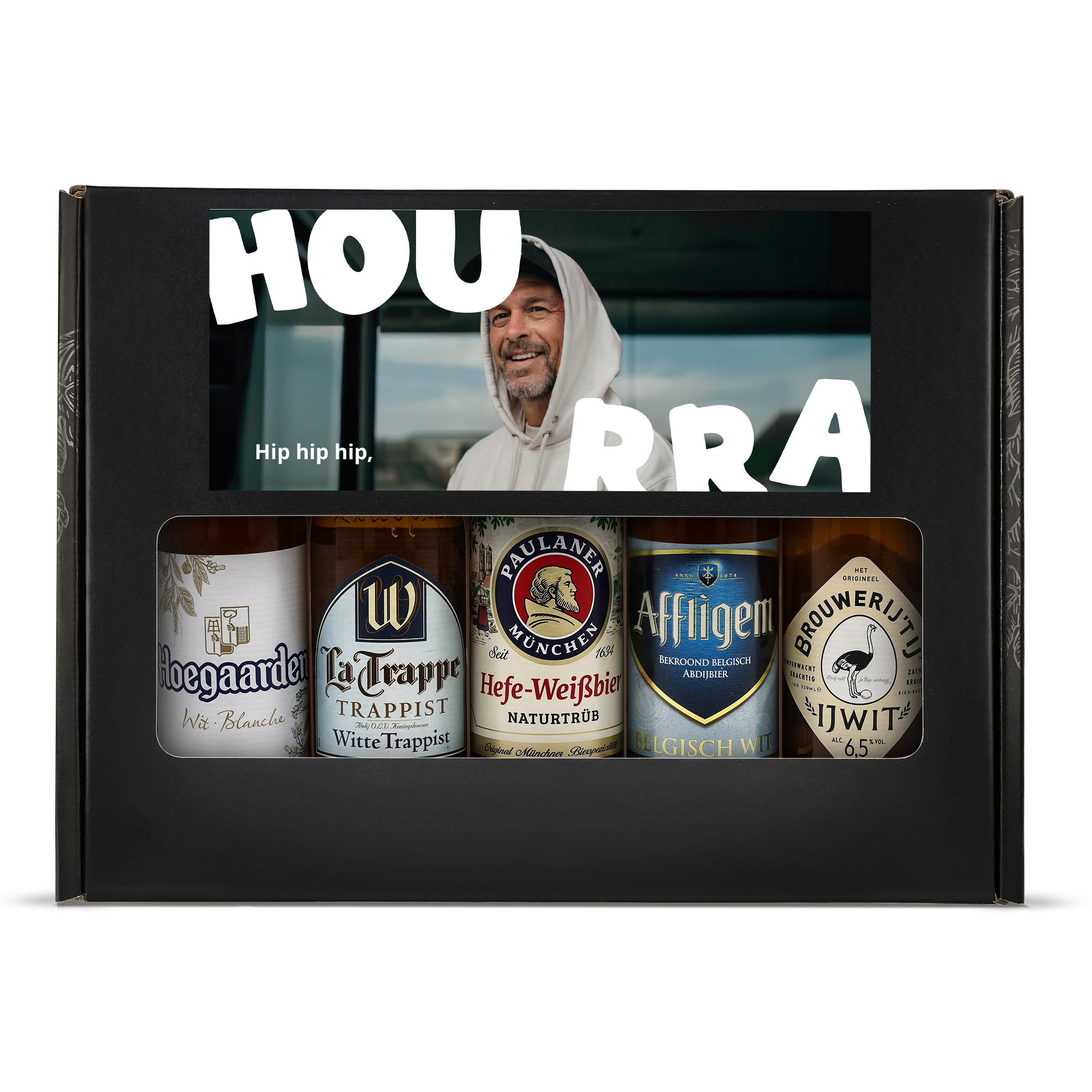 Coffret à bière personnalisé Weizen avec photo et texte pour un cadeau unique.