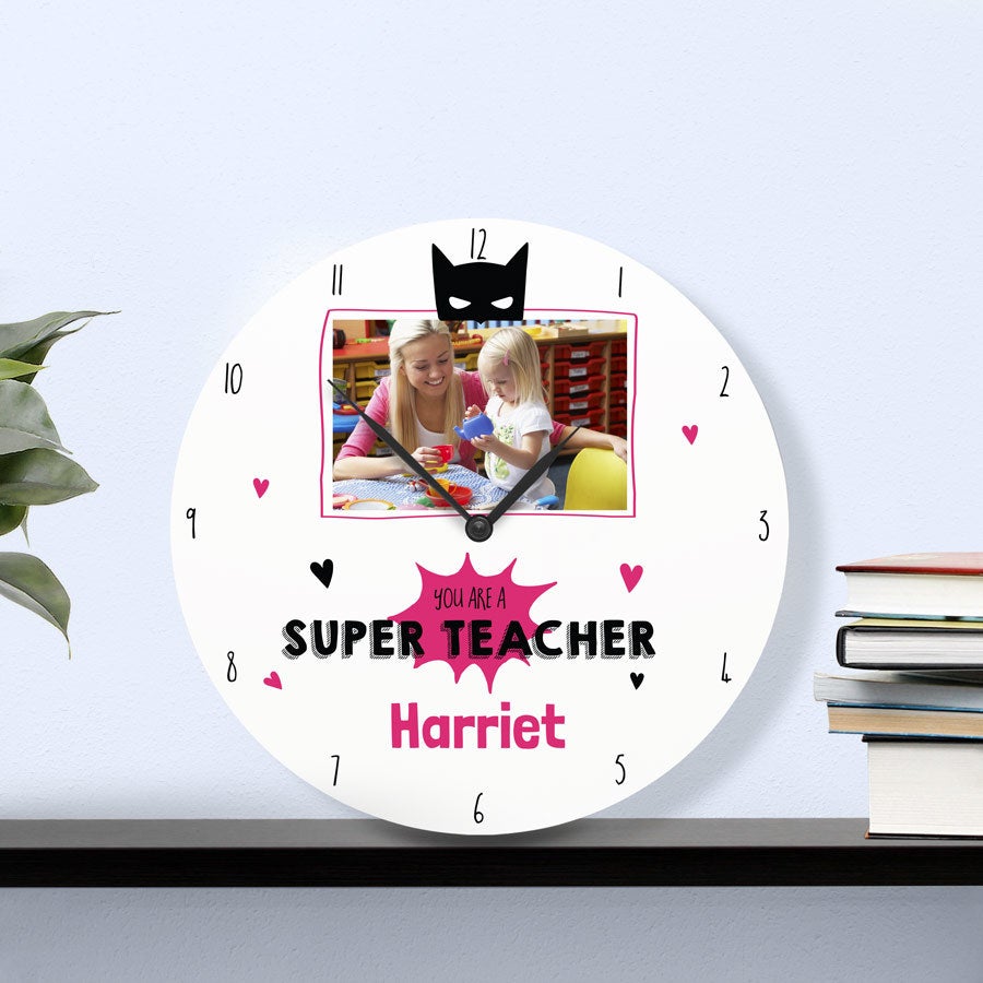 Personalizowany zegar ze zdjęciem na Dzień nauczyciela - duży 