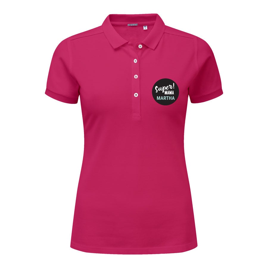 Personalised polo t-shirt - Women - Pink - L