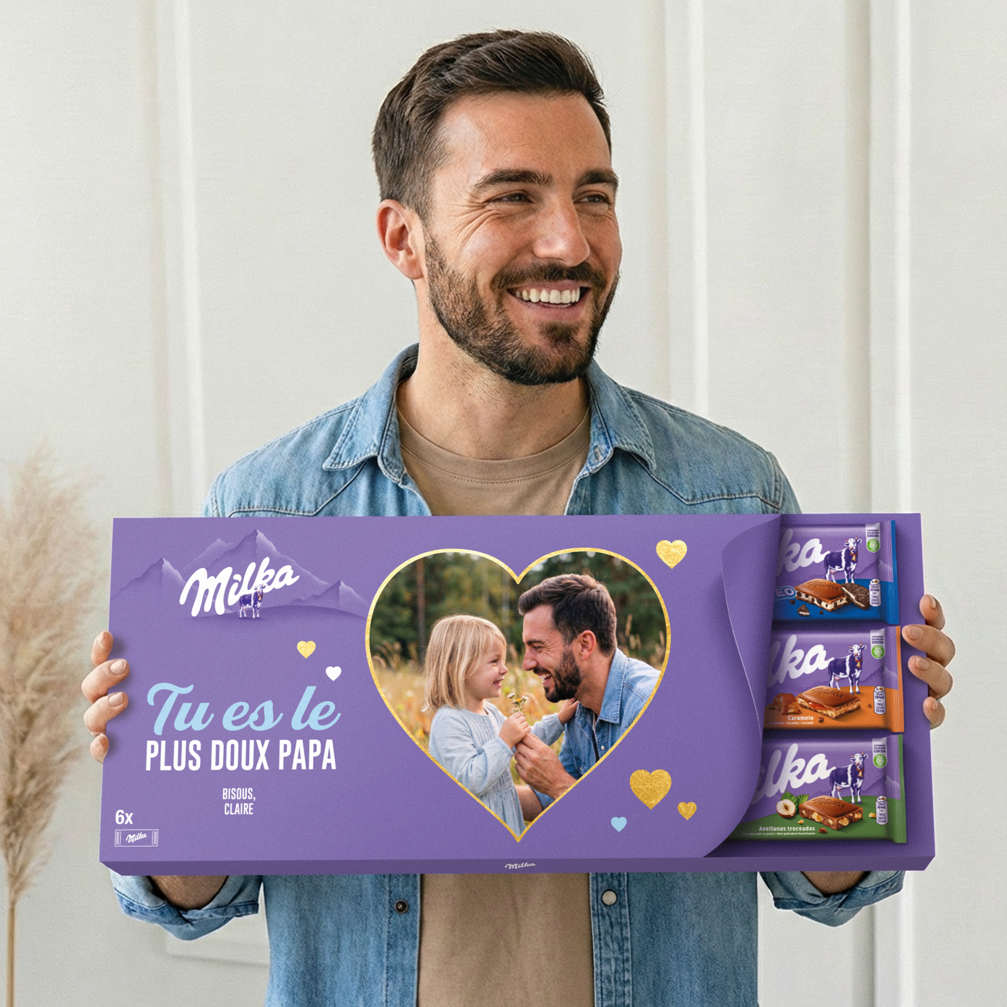 Méga tablette de chocolat Milka personnalisée