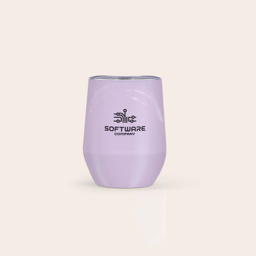 Taza de viaje con tapa Taza de viaje morada personalizada con tapa y el logo de SOFTWARE COMPANY impreso. Convierte cada viaje en una experiencia refrescante.