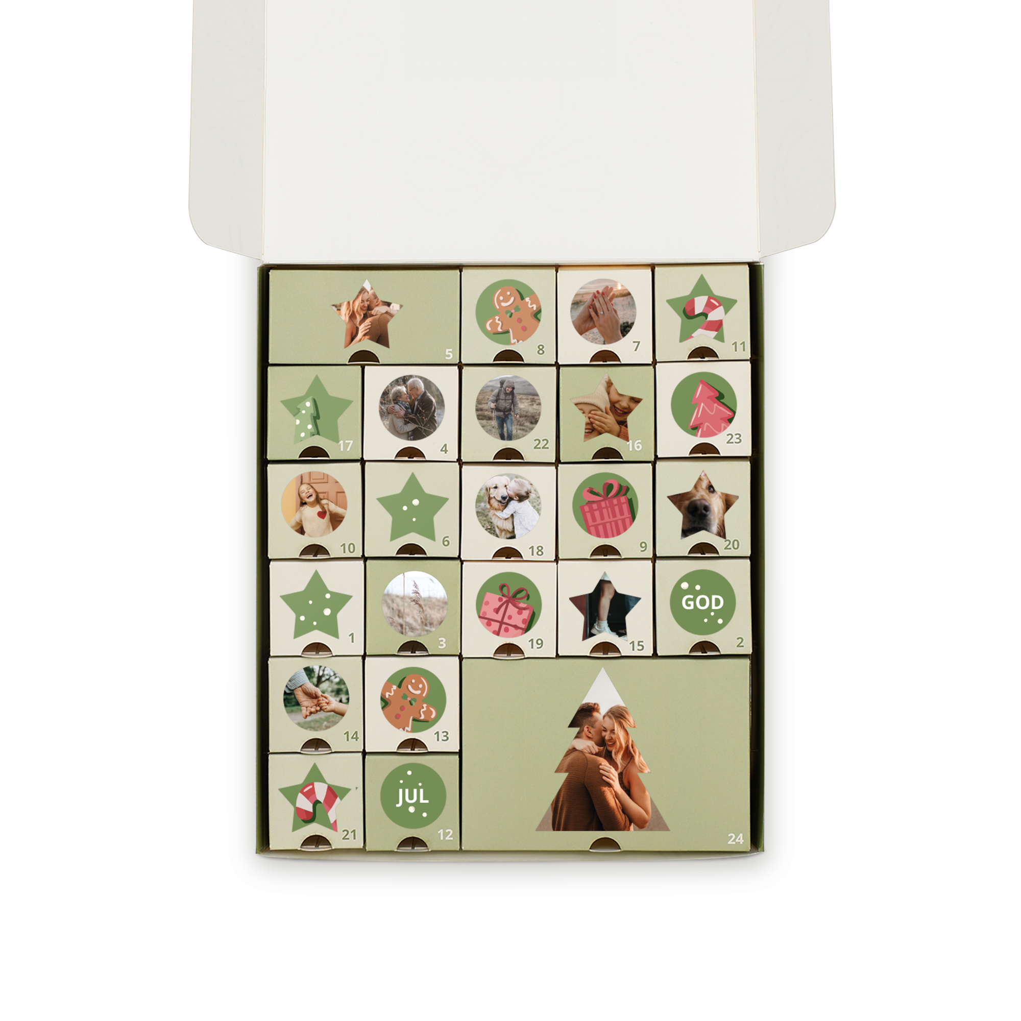 Personlig DIY-adventskalender - S - 19 x 22 x 4,1 cm