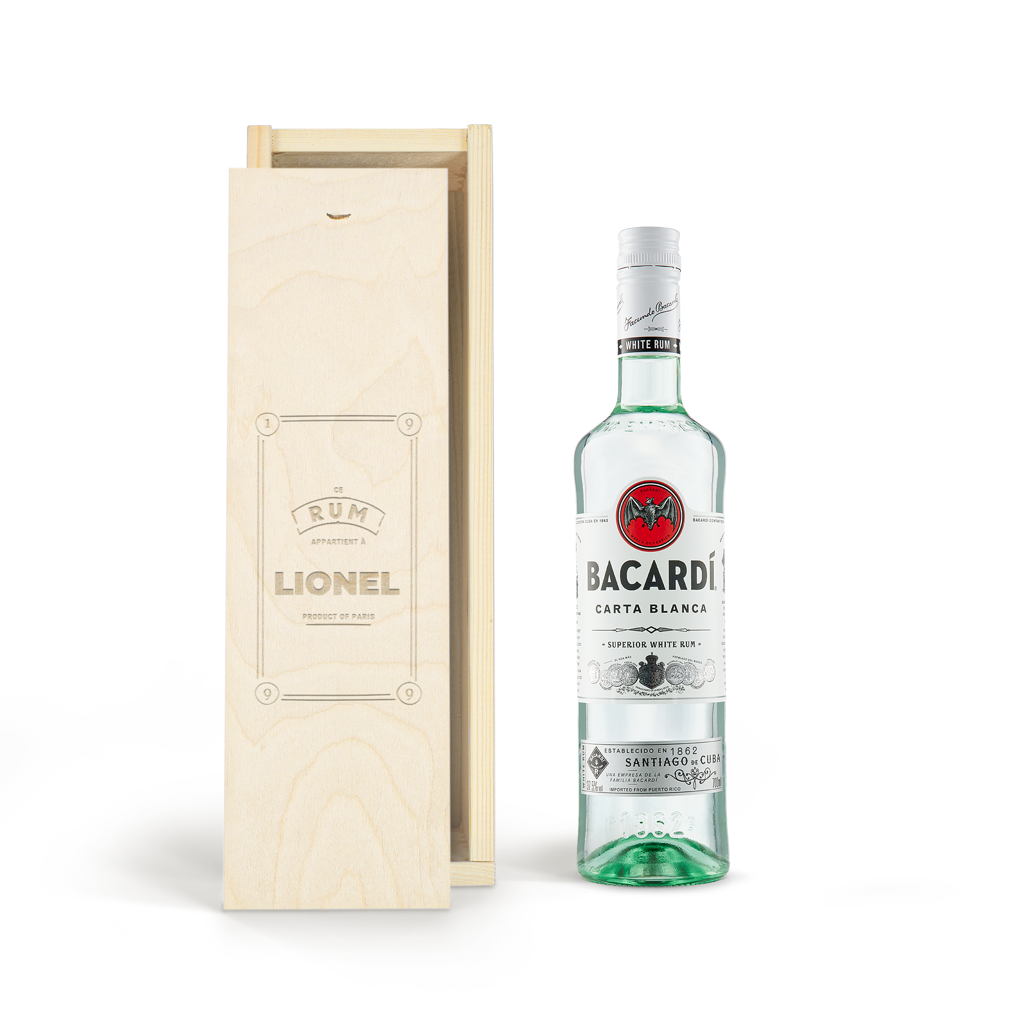 Coffret Rhum blanc personnalisé - Bacardi