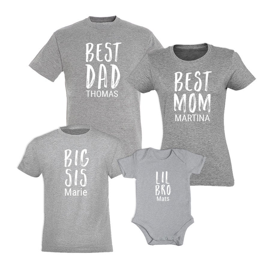 Familienset - Baby Body - Grau - 50/56