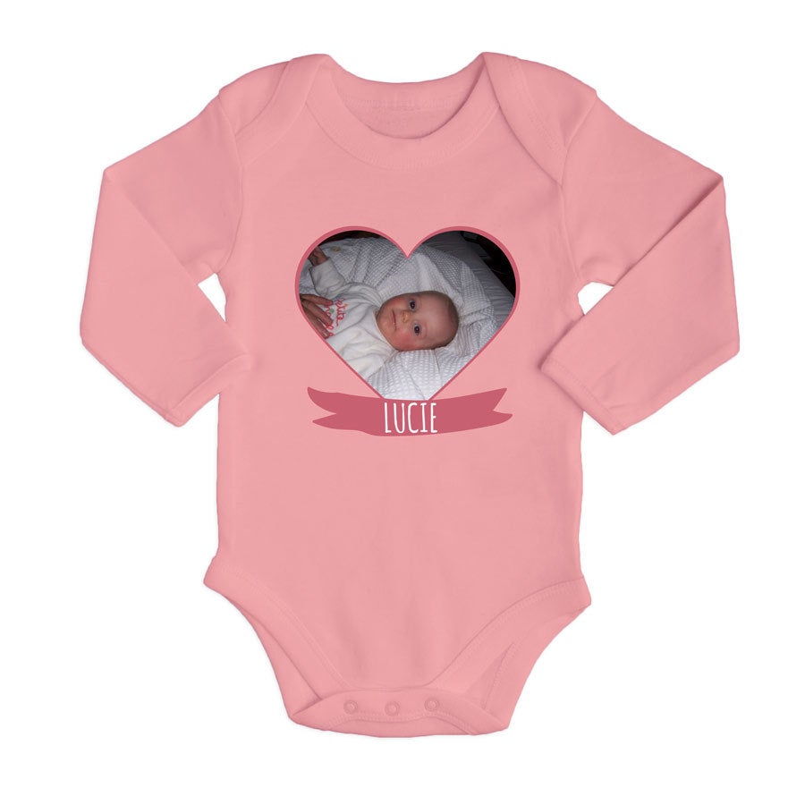 Body bébé personnalisé - Rose - 50/56