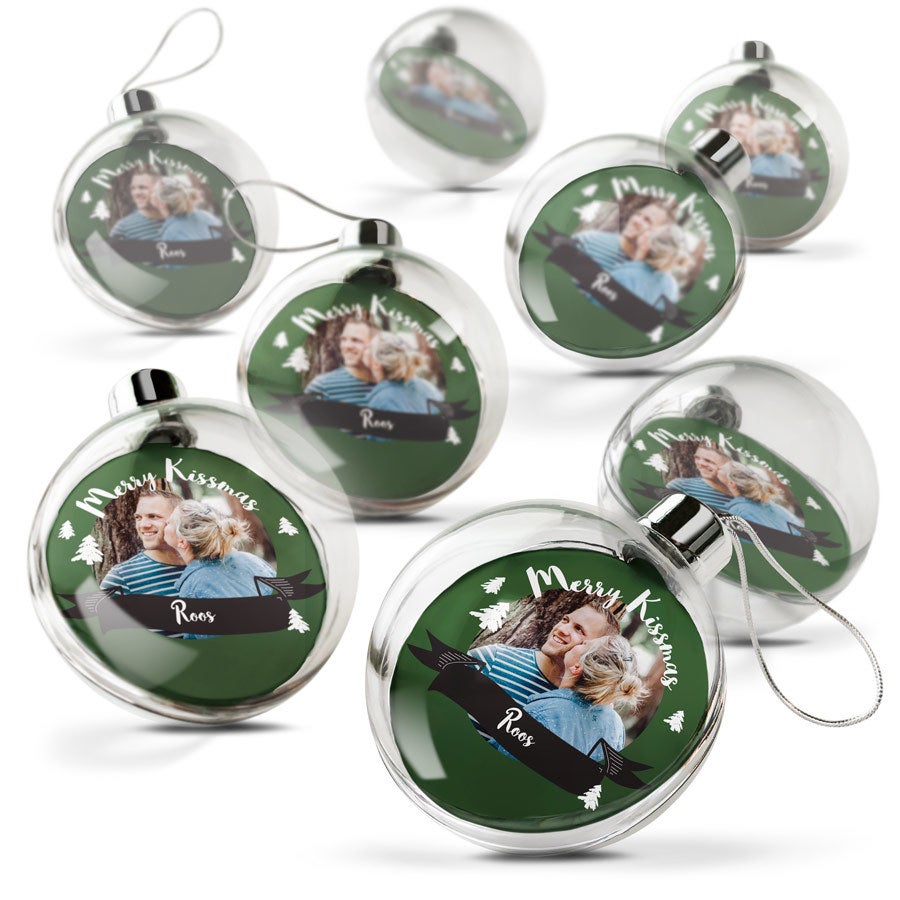Transparante kerstbal bedrukken (8 stuks) Transparante kerstbal bedrukken (8 stuks)