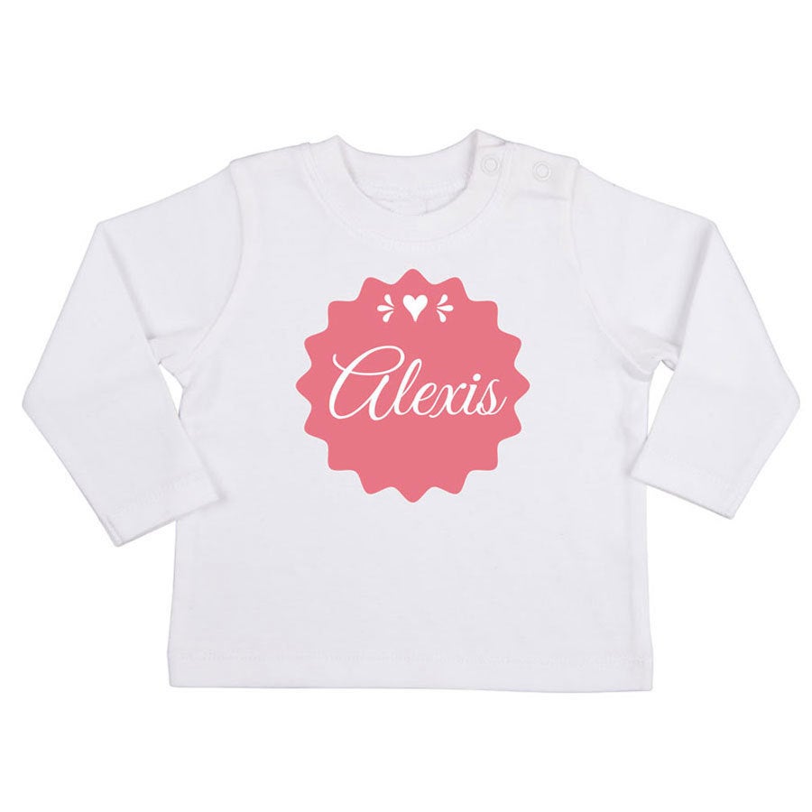 T-shirt dziecięcy z nadrukiem - długi rękaw - 62/68