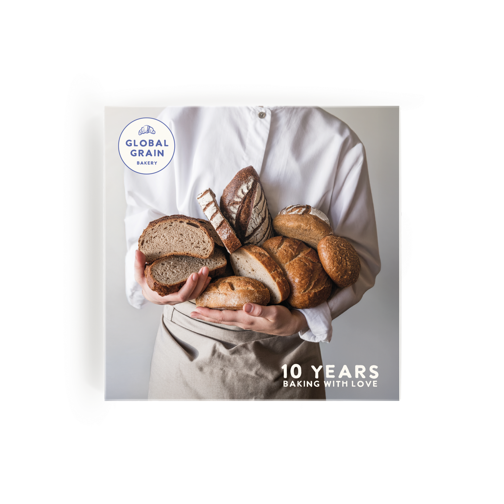 Personalised chocolate - Ritter Sport - Caramel Biscuit with custom text 10 Years Baking with Love.