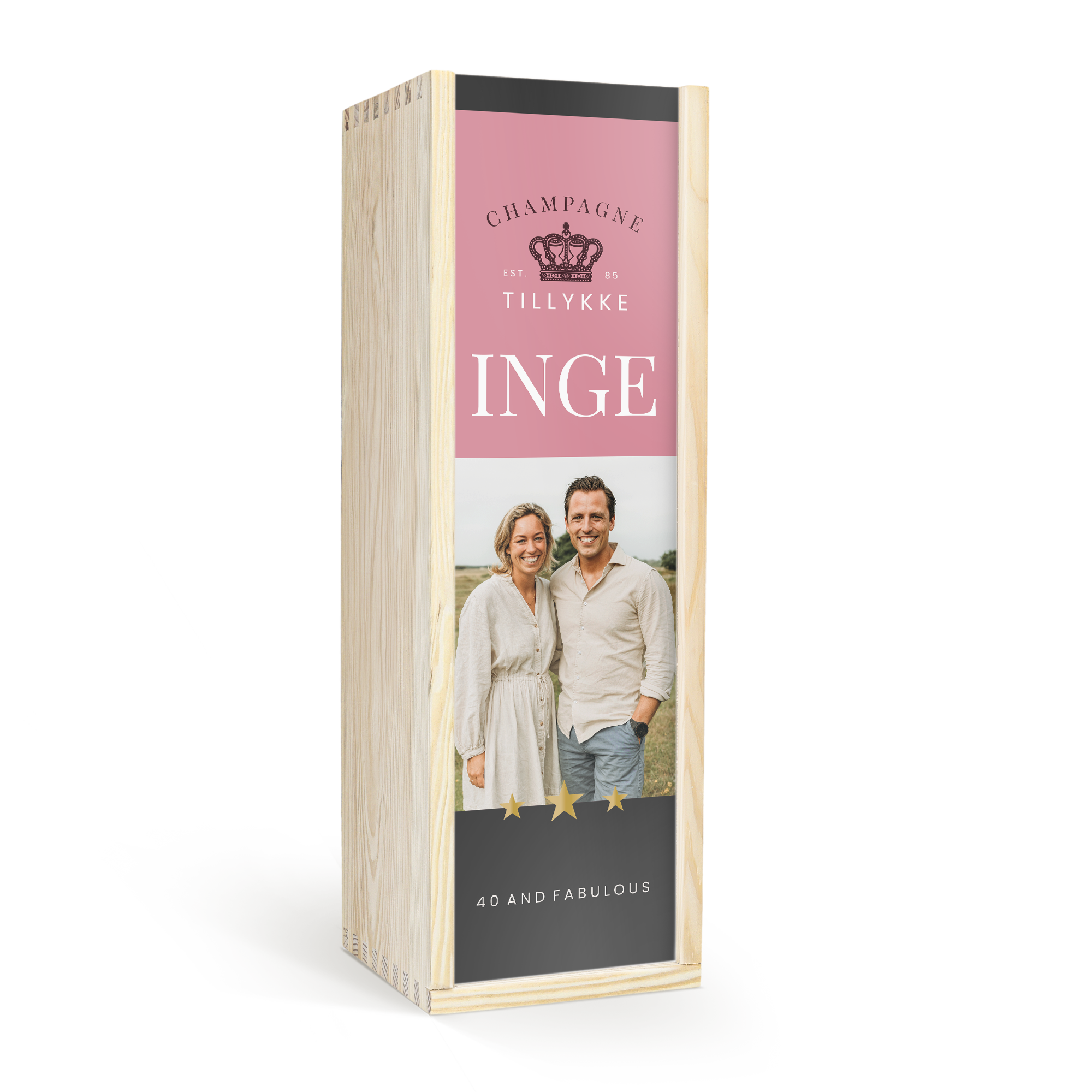 Moët & Chandon Brut Magnum i personlig trækasse