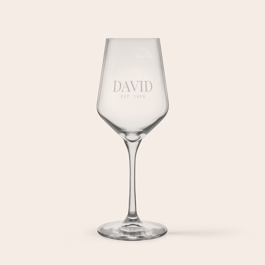 Witte wijnglas graveren Witte wijnglas graveren