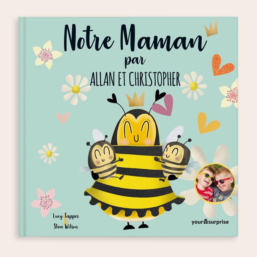 Notre Maman - livre personnalisé maman Livre personnalisé Notre Maman avec les prénoms Allan et Christopher et une photo de deux enfants