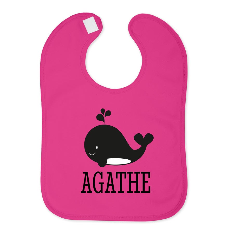 Bavoir personnalisé - Fuchsia 