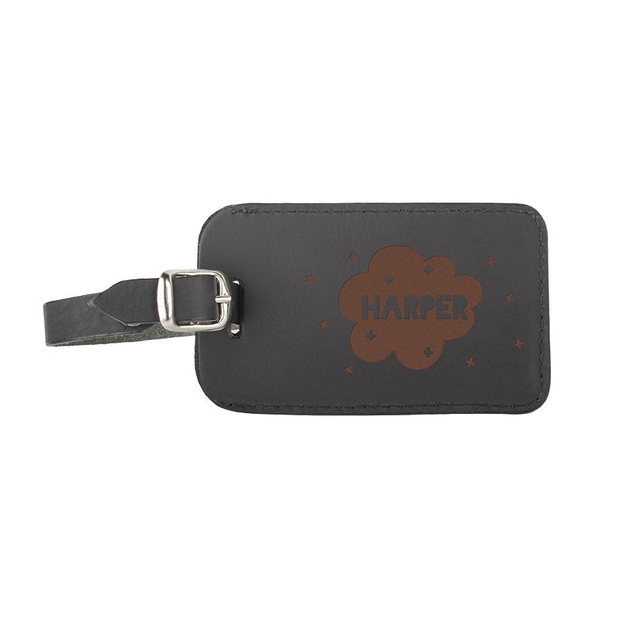 Leather luggage tag