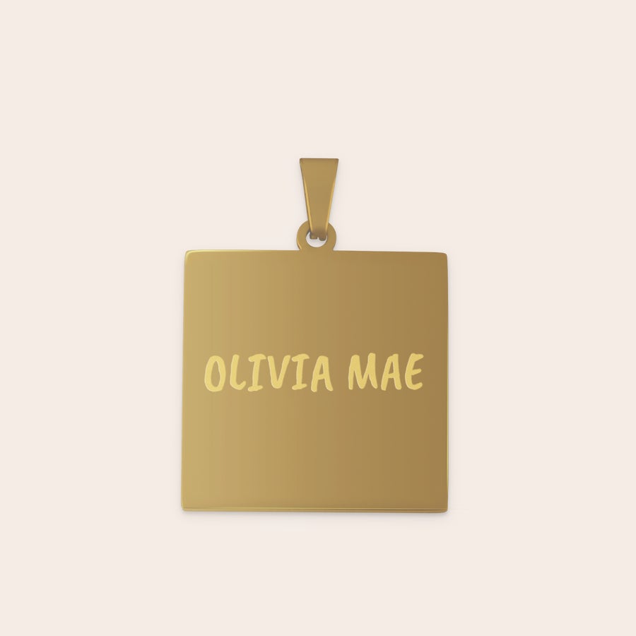 Ketting met vierkante hanger Ketting met vierkante hanger
