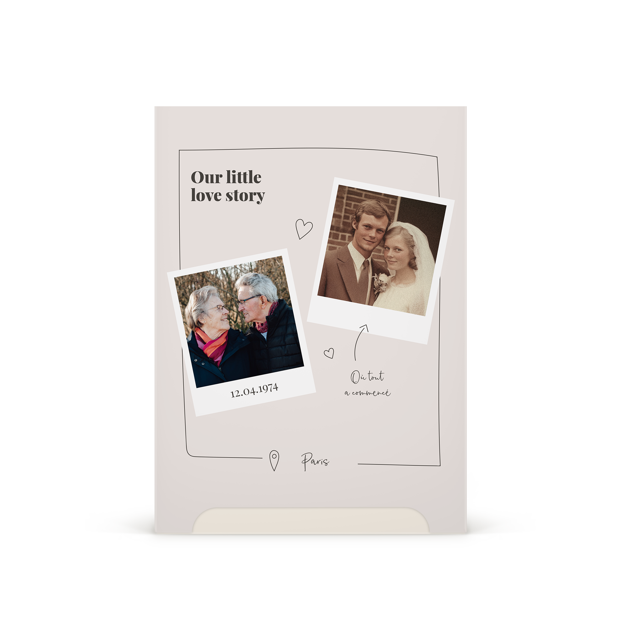 Coffret bien-être personnalisé imprimé avec des photos de couple pour la surprendre et la gâter
