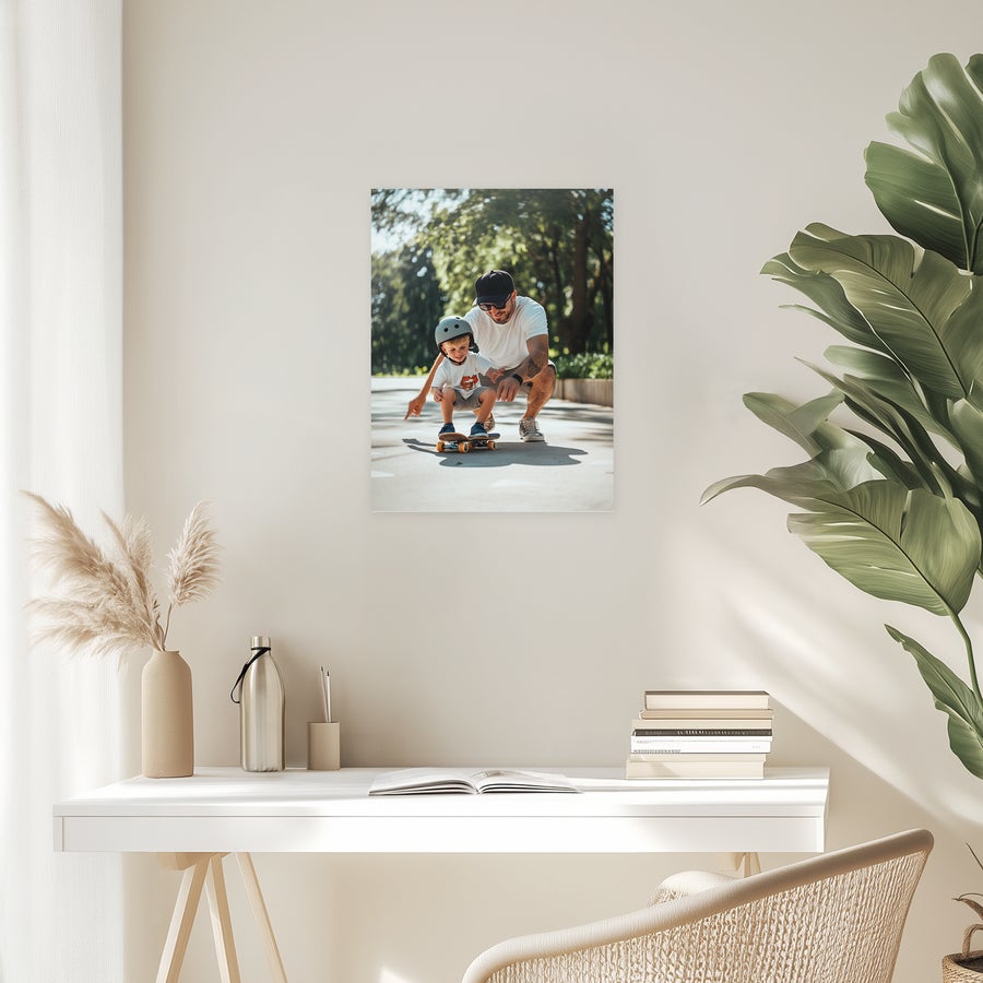 Plagátové výtlačky Personalizovaný fotografický plagát s obrázkom otca a syna skejtujúcich Zachyťte svoje obľúbené momenty