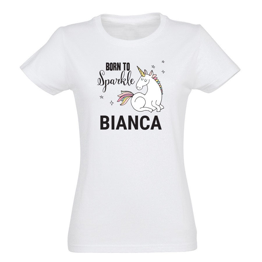 Unicorn T-shirt voor dames bedrukken - Wit - S