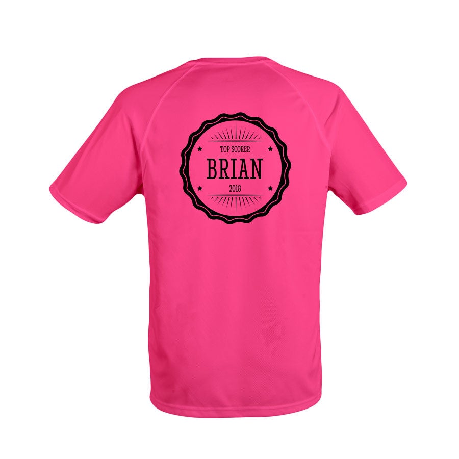Personlig sports-t-shirt - Mænd - Pink - XXL