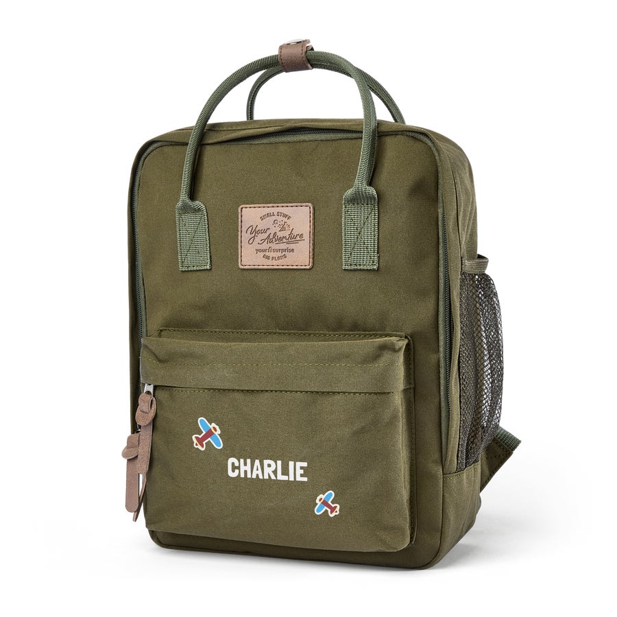 Personalised backpack Children Olive green