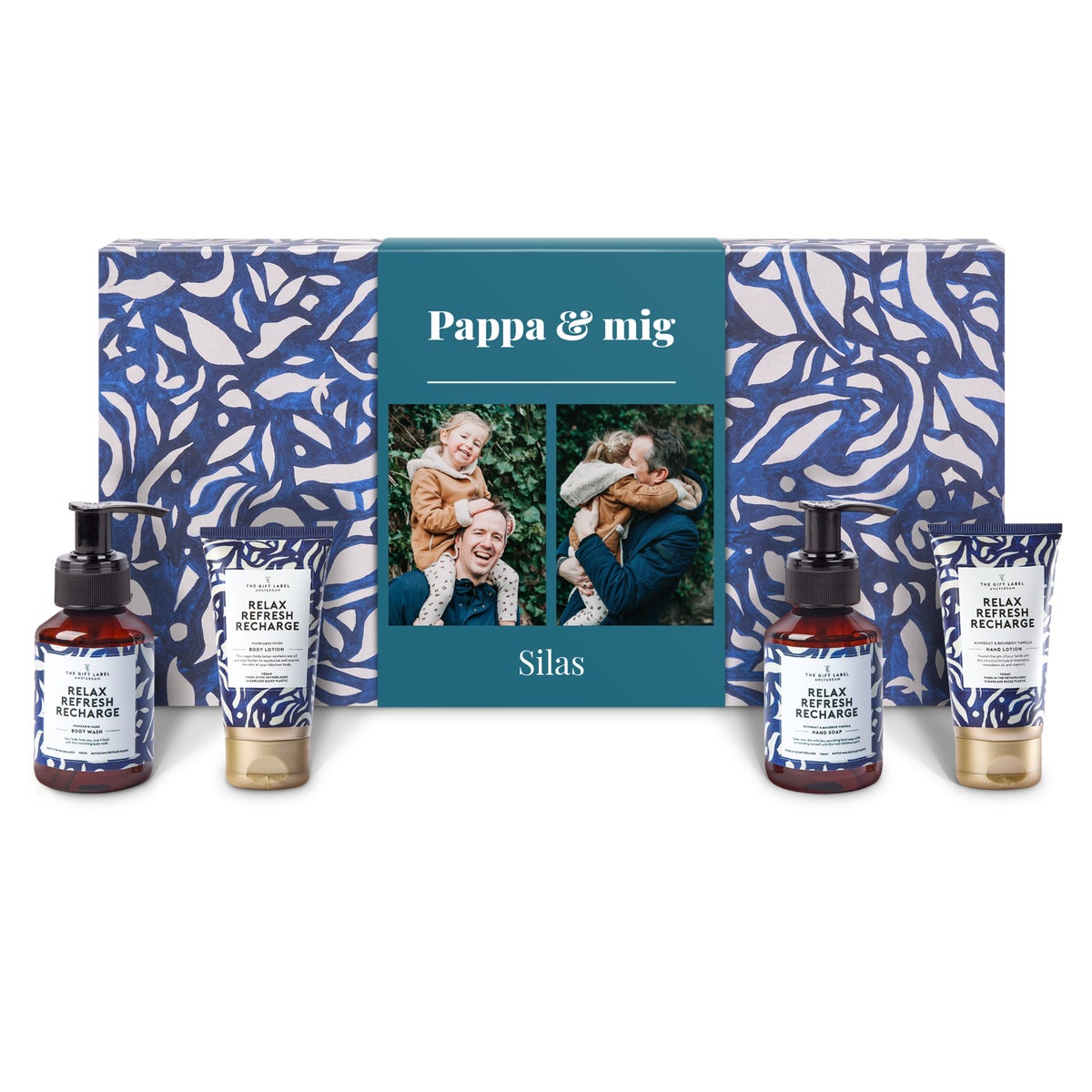 Hudplejesæt The Gift Label med personlig gaveæske - Relax Refresh Recharge