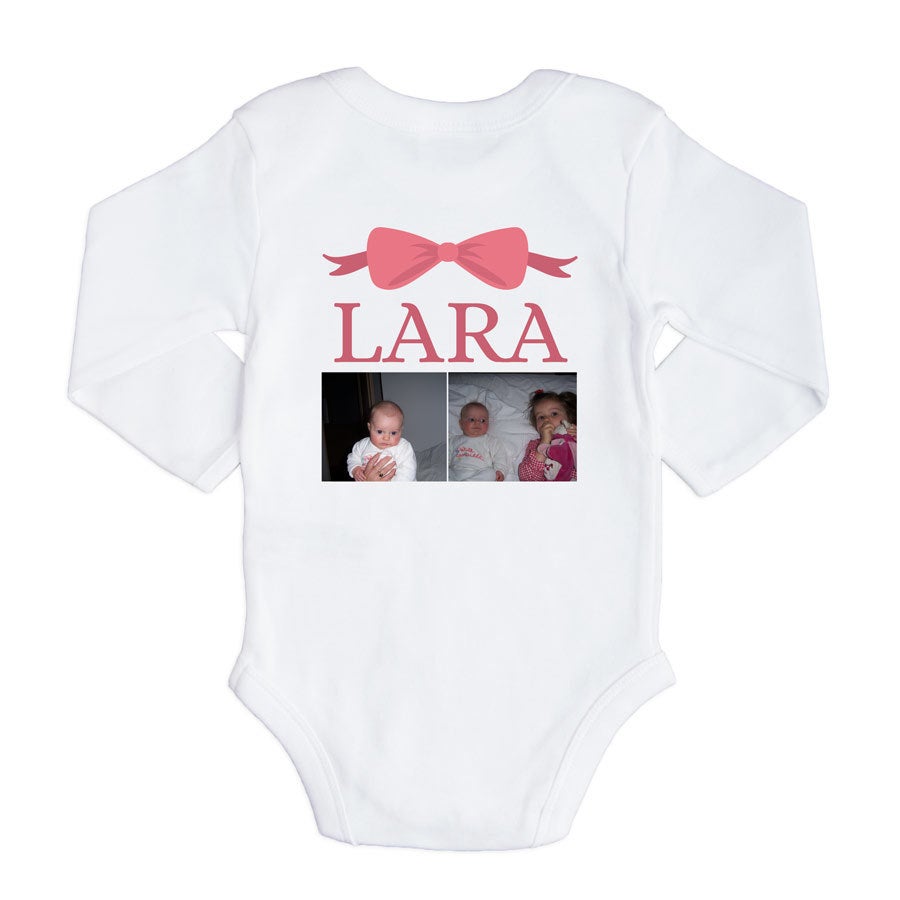 Romper bedrukken - Lange mouw - Wit - 62/68