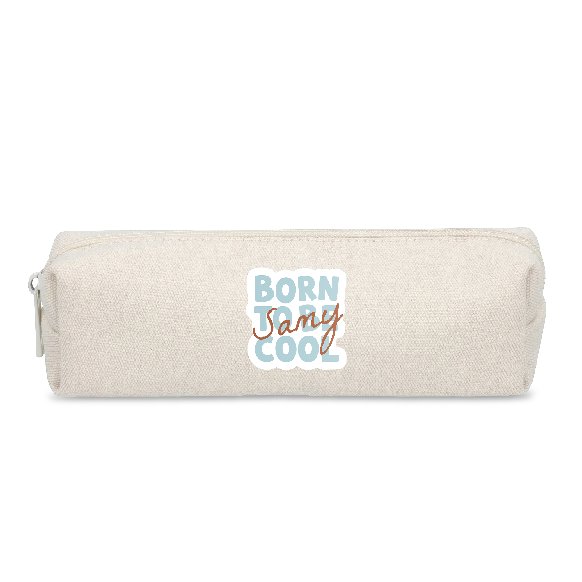Trousse personnalisée beige avec impression Born To Be Sany Cool pour un cadeau unique