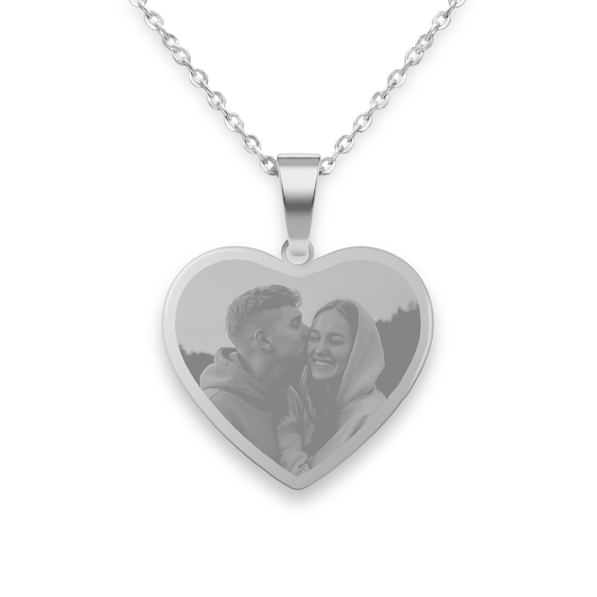 Collier cœur gravé