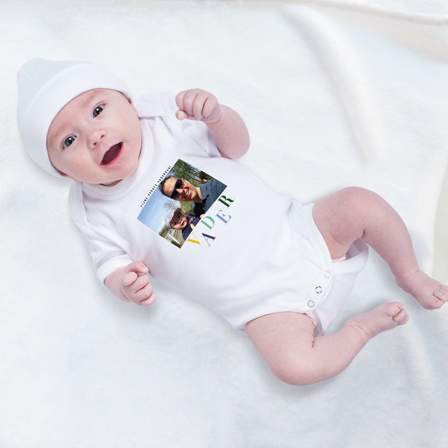 Gepersonaliseerde romper - Mijn eerste Vaderdag - Wit - 62/68