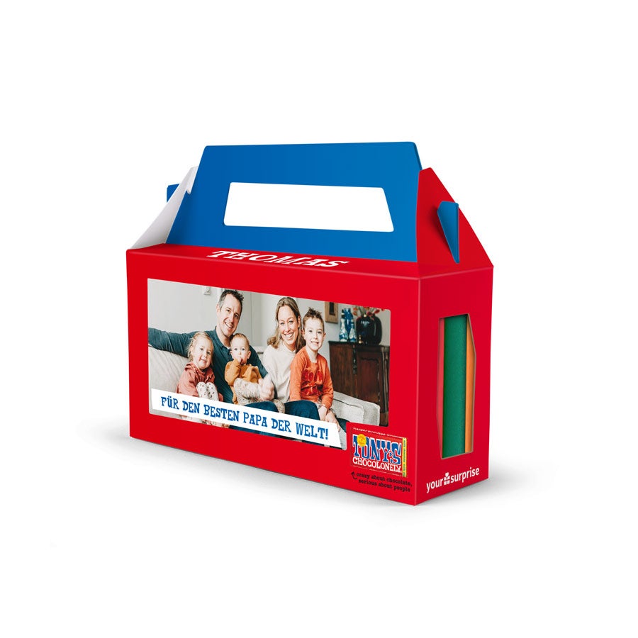 Personalisierte Geschenkbox mit 3 Tony apos s Chocoloney Tafeln  - Onlineshop YourSurprise