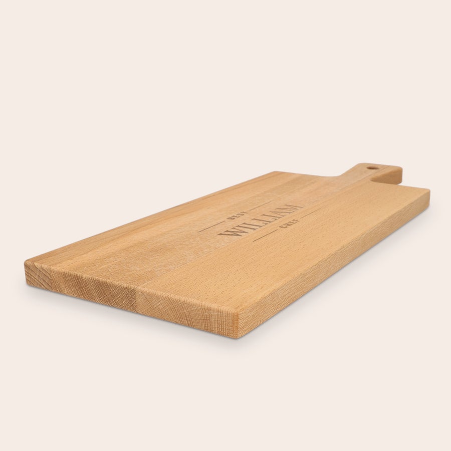Personalised wooden serving platter Personal wooden serving platter with Best William Chef engraved on it