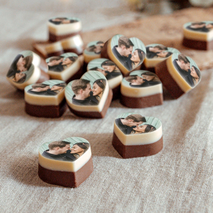 Personalised Photo Chocolates - Hearts