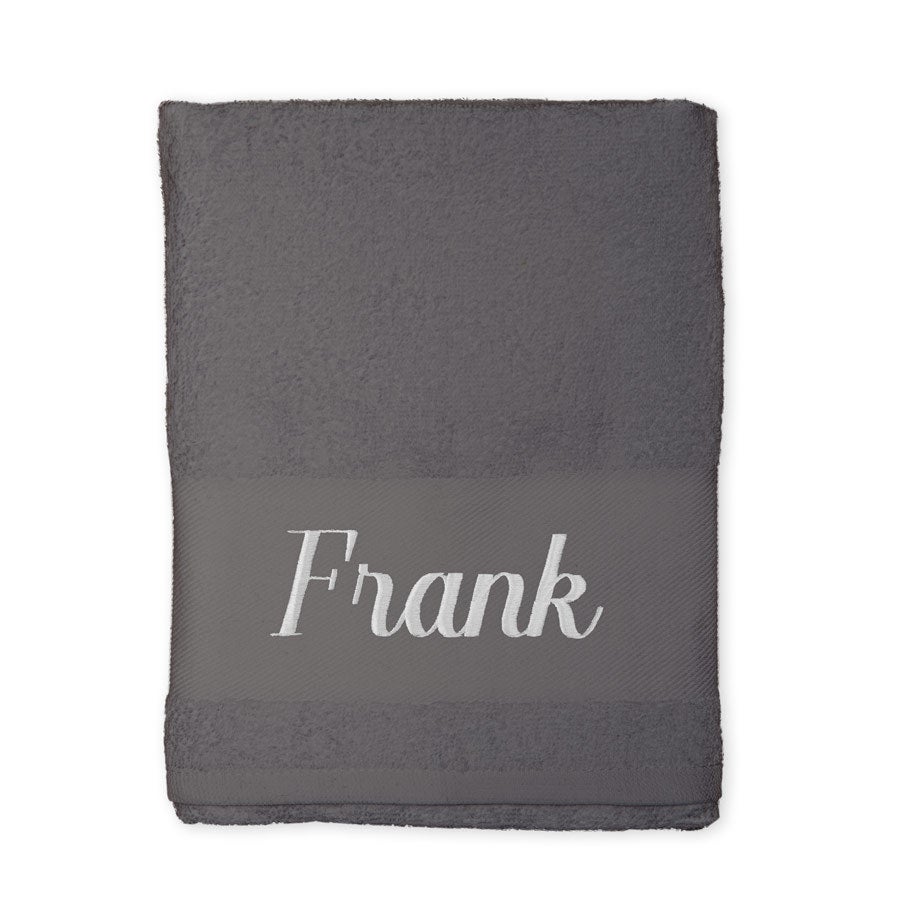 Serviette brodée - Anthracite - 100x50