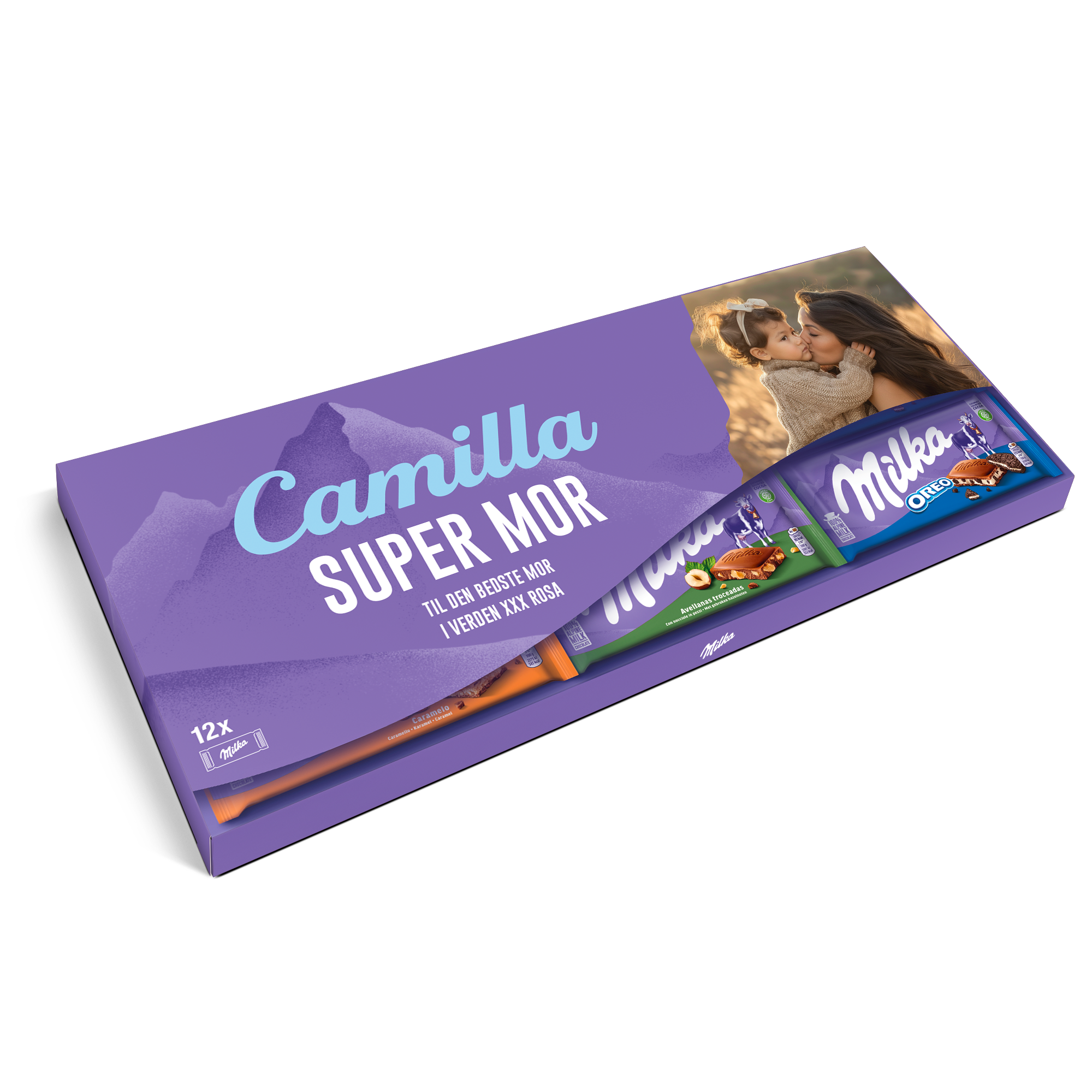 Personlig Mega Milka med navn og billede