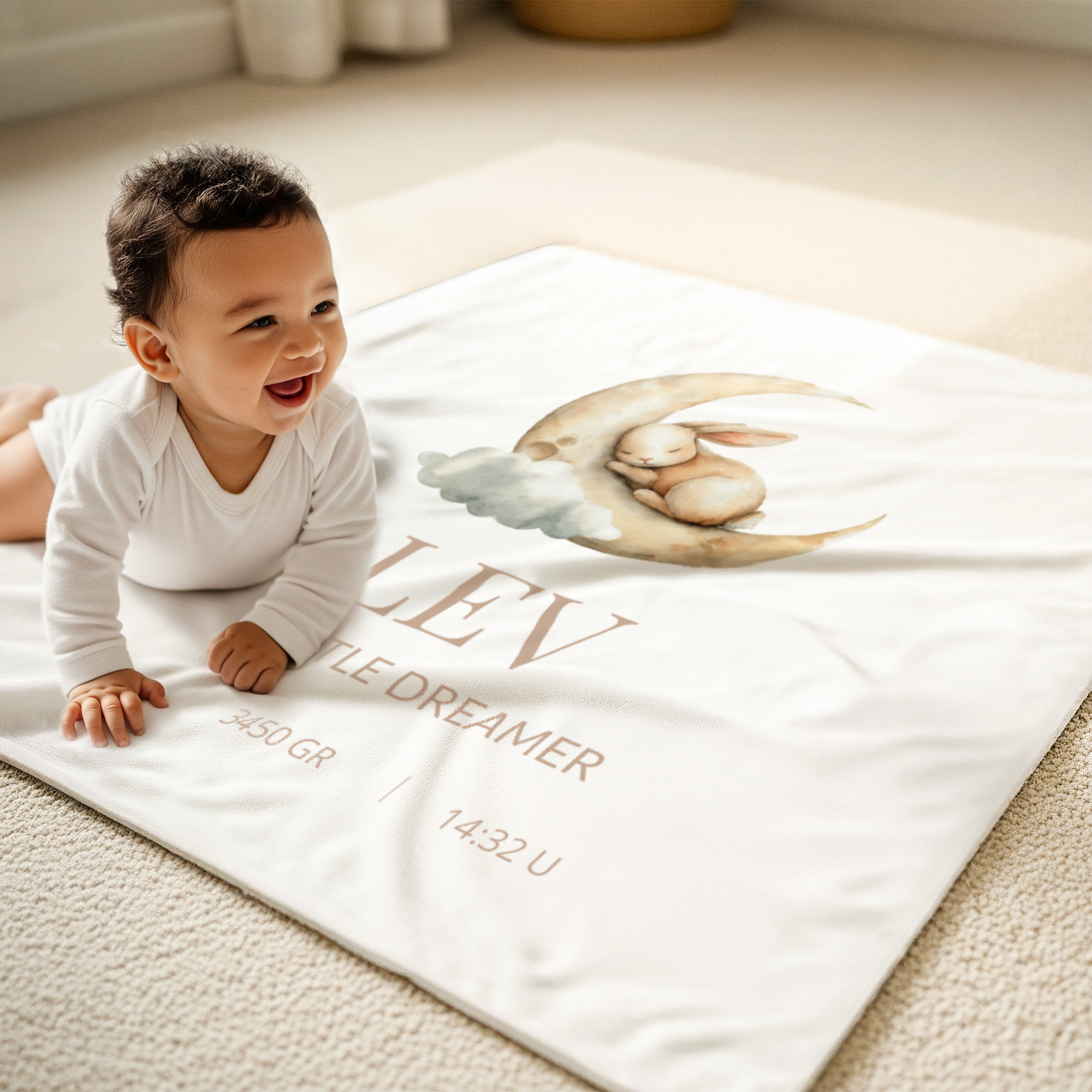 Personalised baby blanket - 80 x 80 cm