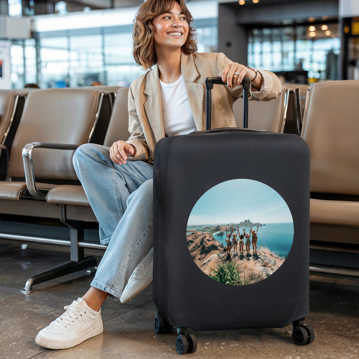 Spersonalizowany pokrowiec na walizk - 88 x 53 x 30 cm