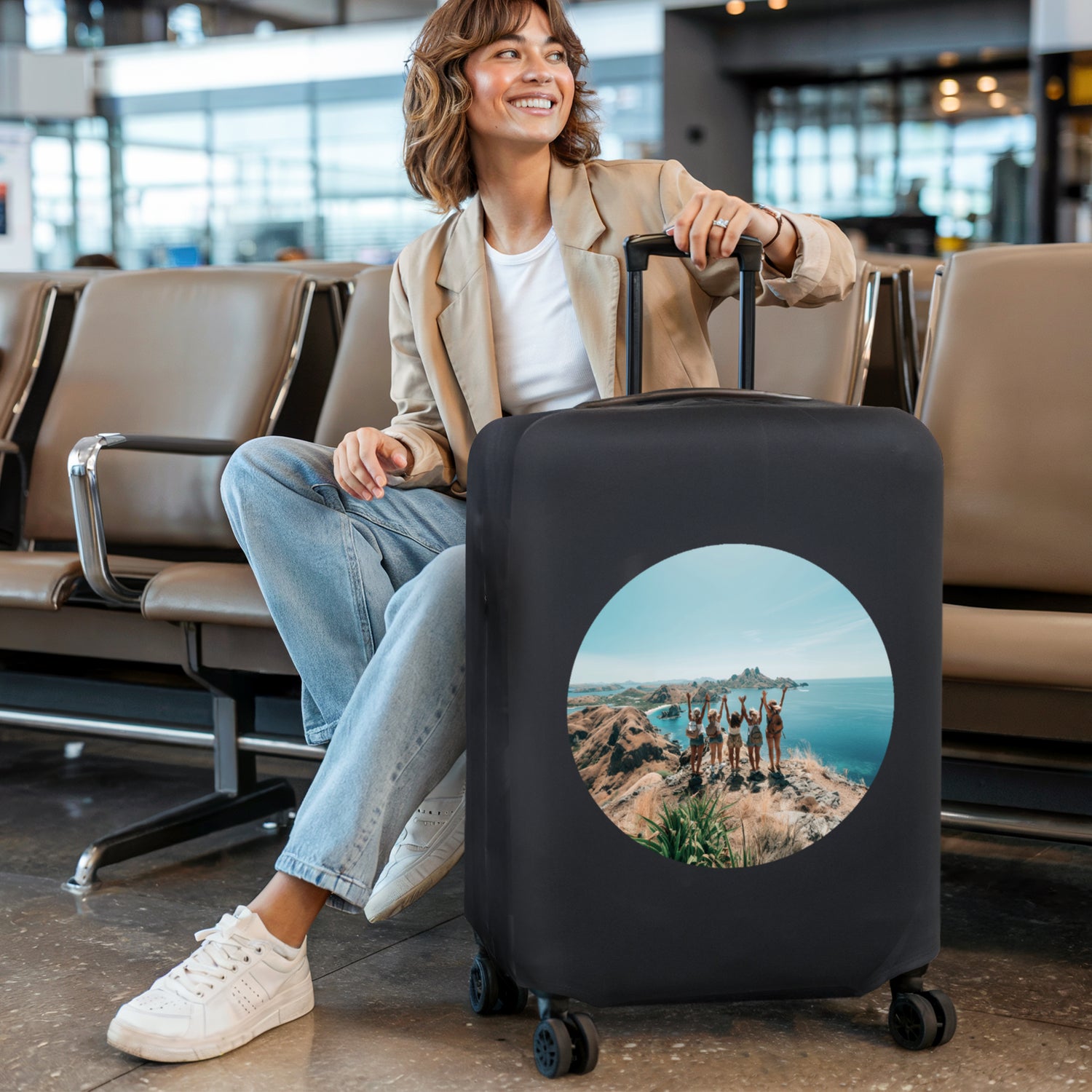 Personligt Kuffert cover - 88 x 53 x 30 cm