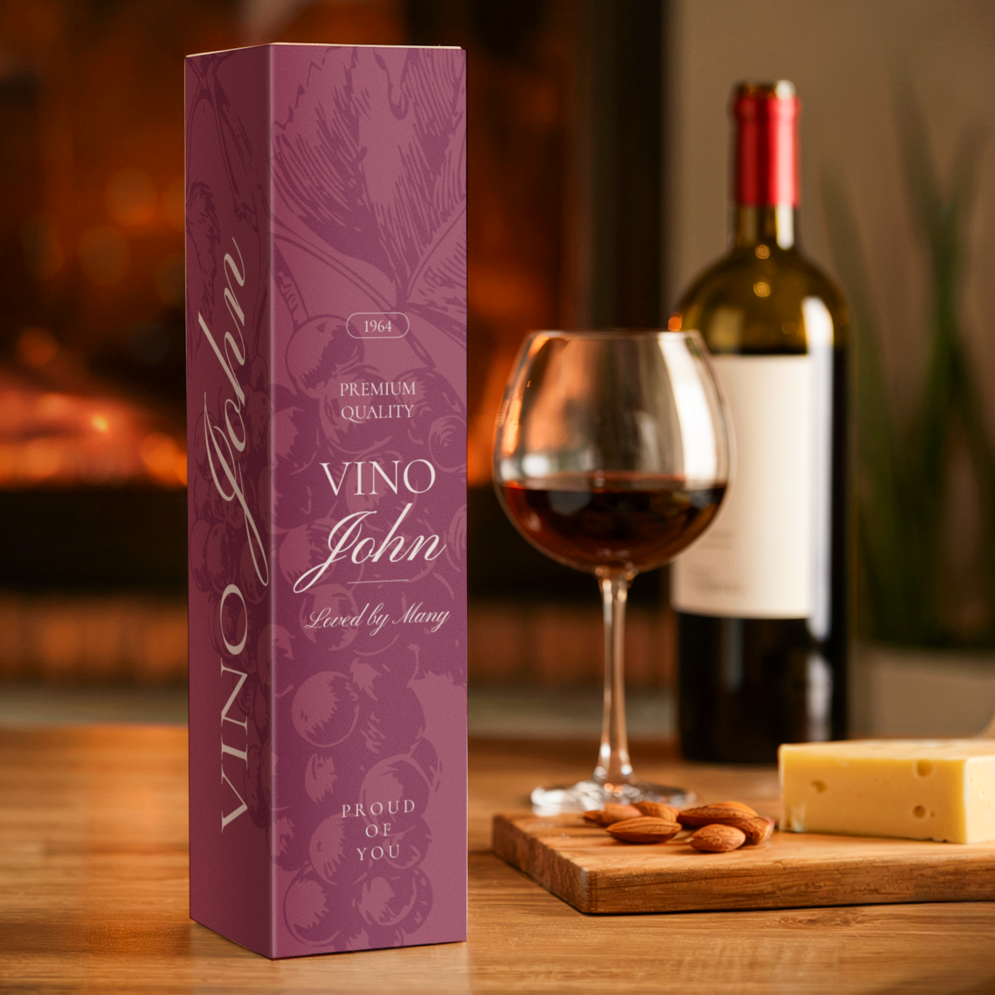 Caixa de vinho personalizada - Cartão