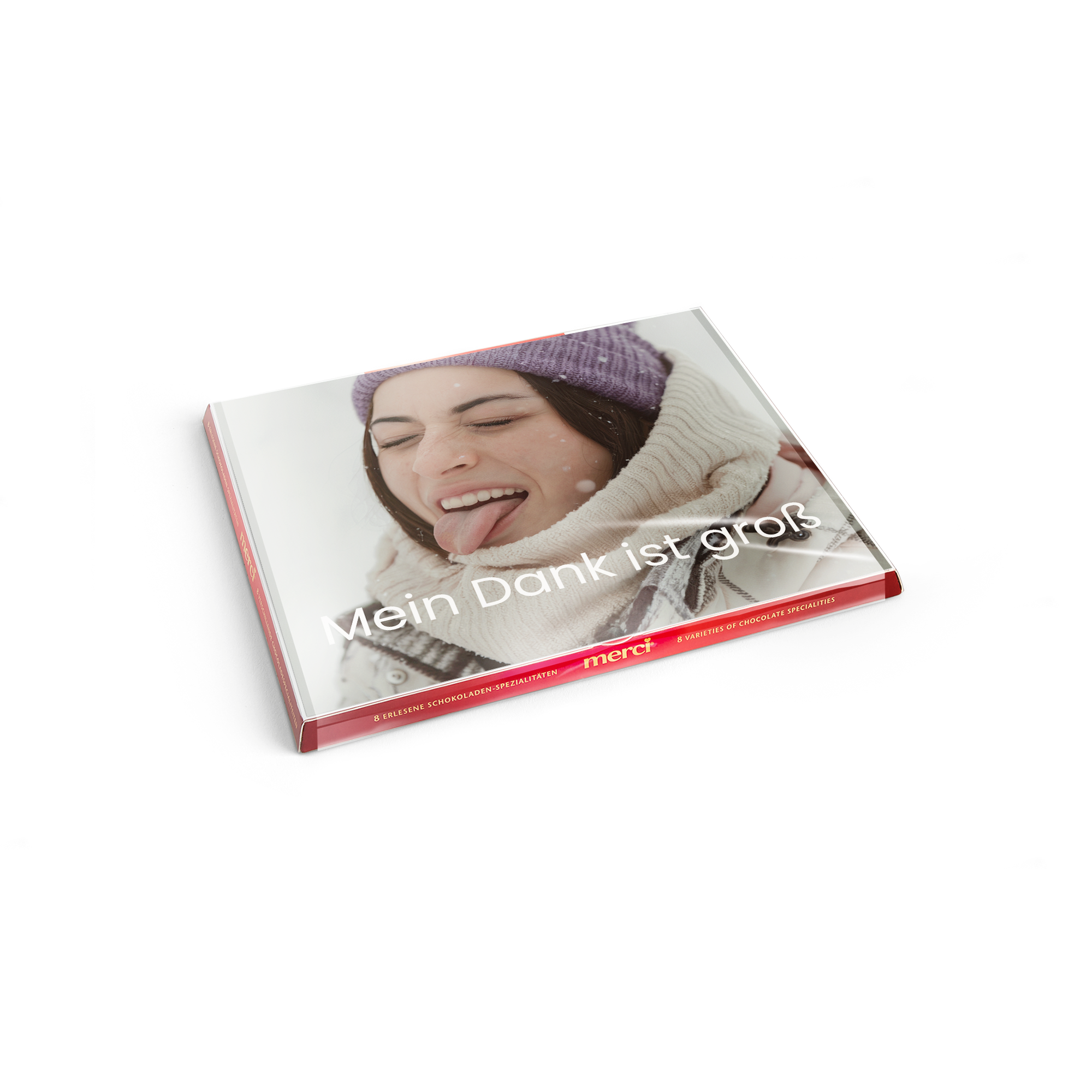 Personalisierte Merci Schokolade - Mit Grußkarte