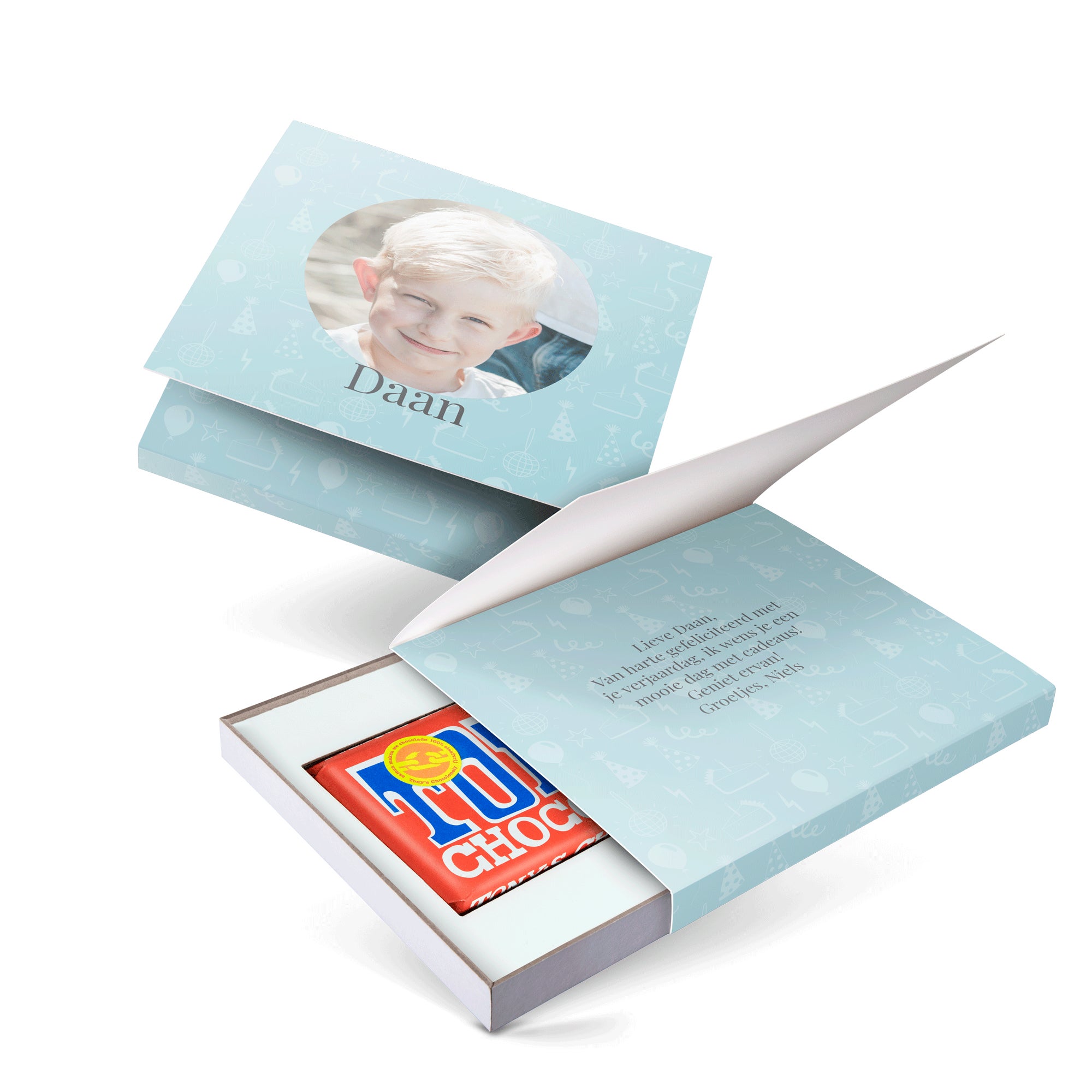Giftbox met reep Tonys Chocolonely bedrukken - Melk