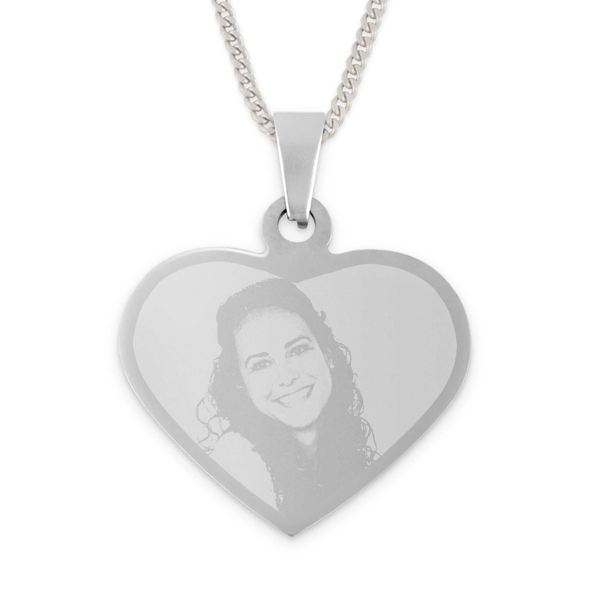 Heart necklace with photo - Silver