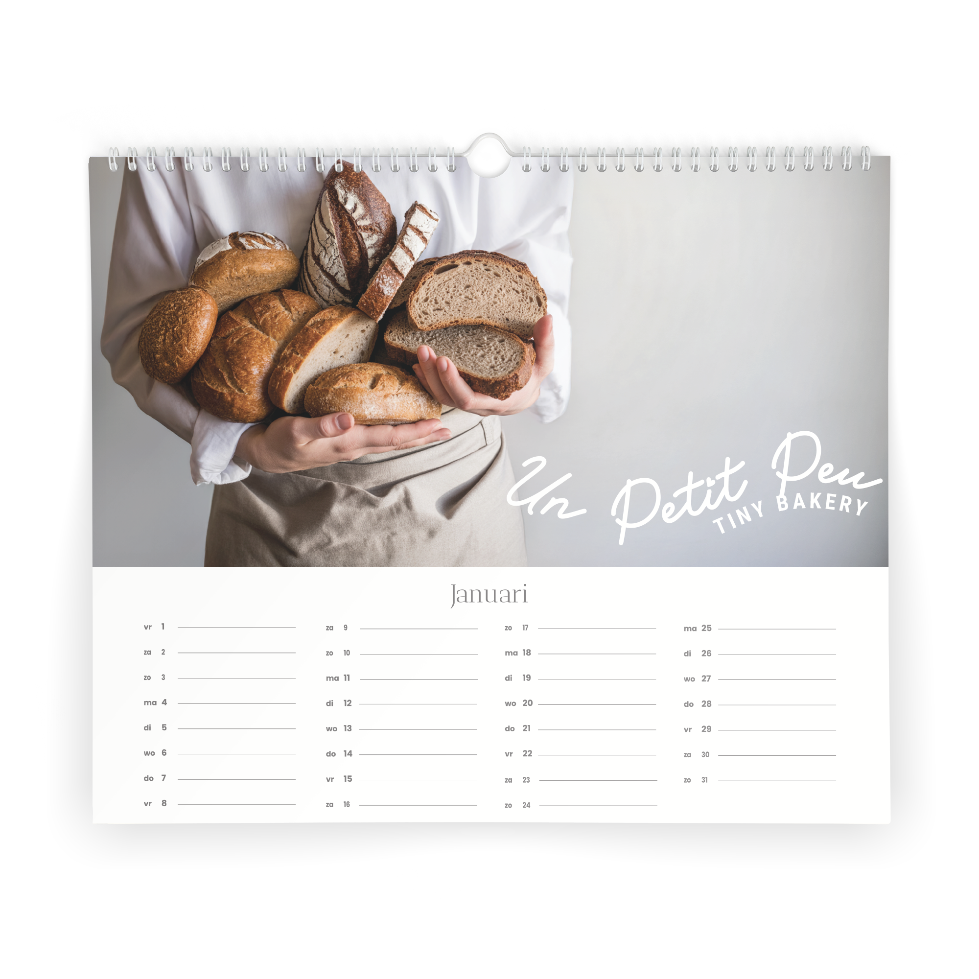 Gepersonaliseerde Fotokalender 2026 Liggend bedrukt met eigen foto en tekst van brood
