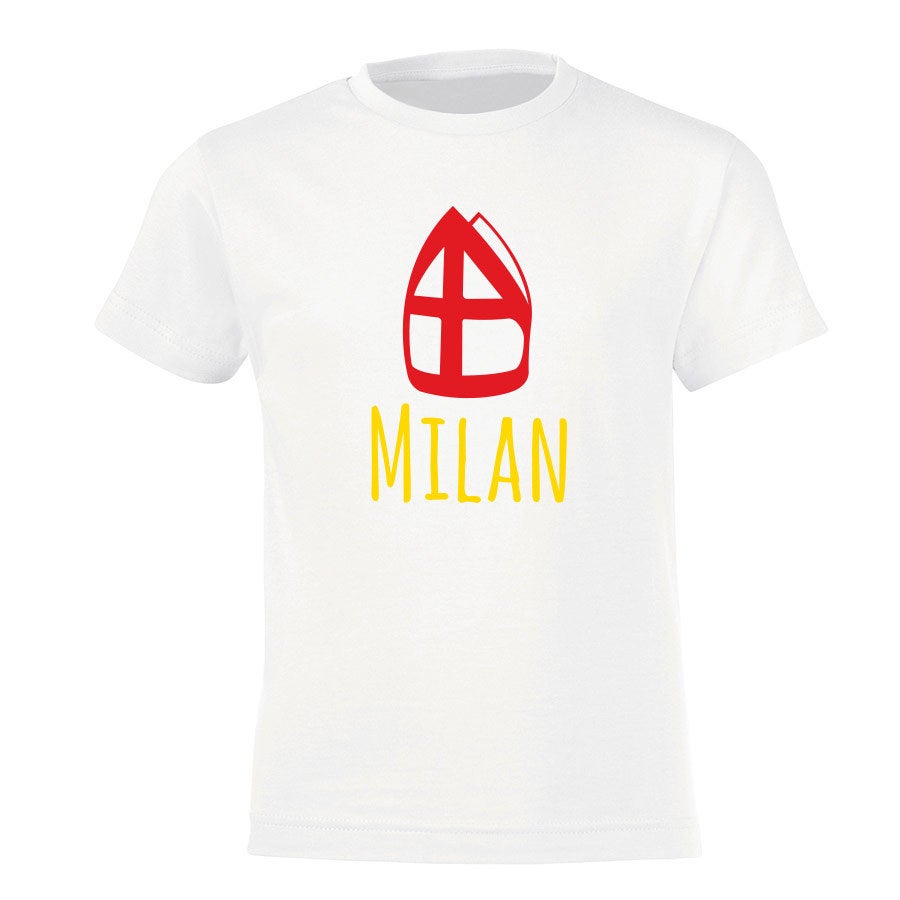 Sinterklaas T-shirt voor kinderen bedrukken - Wit - 6 jaar Sinterklaas T-shirt voor kinderen bedrukken - Wit - 6 jaar