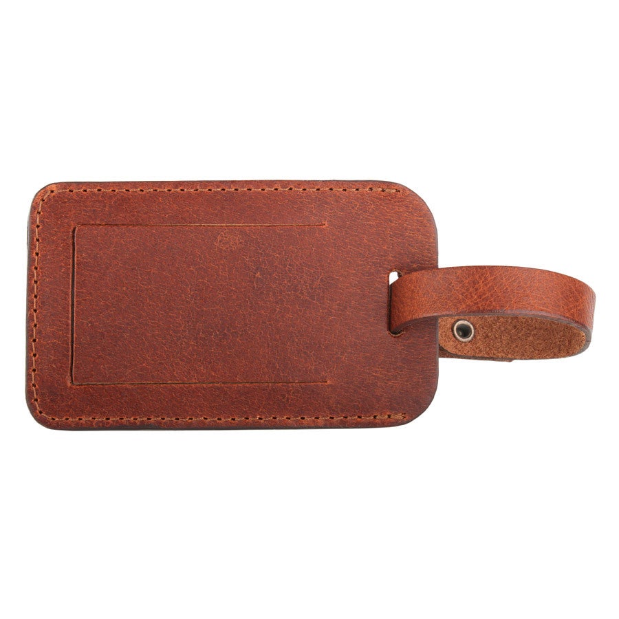 Leather luggage tag