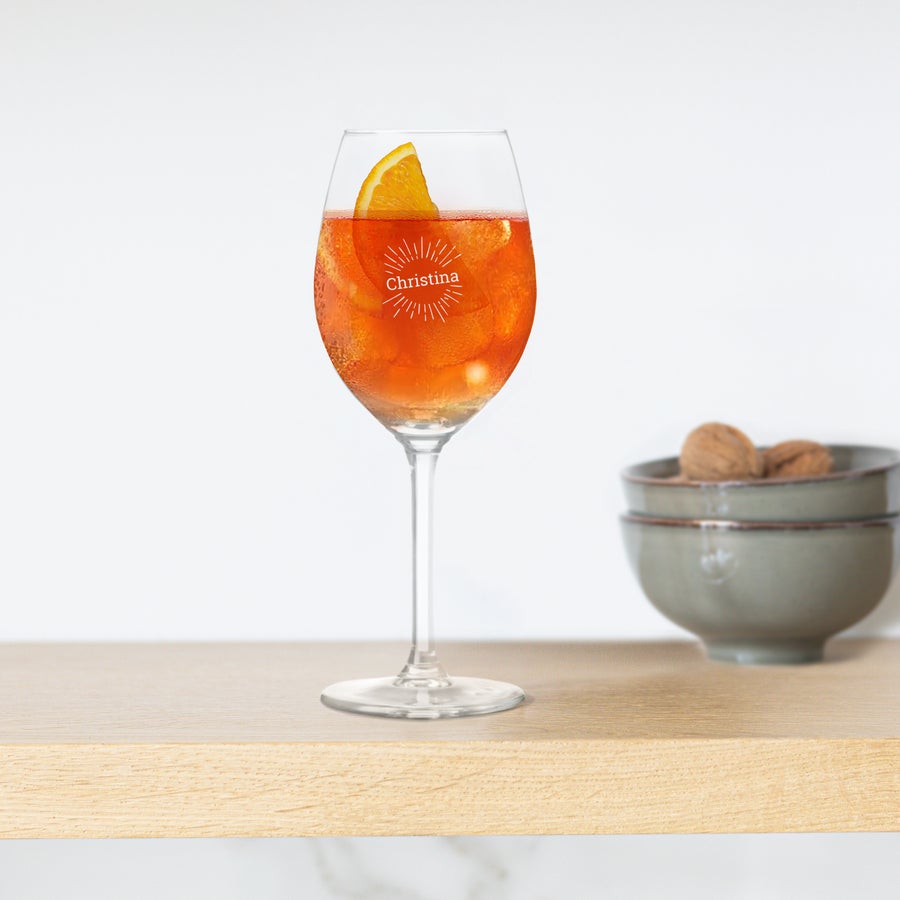 Personalized Aperol Spritz Glass - Engraved with Your Name and/or Text - Dishwasher-Safe - 530 ml - High-Quality Laser Engraving