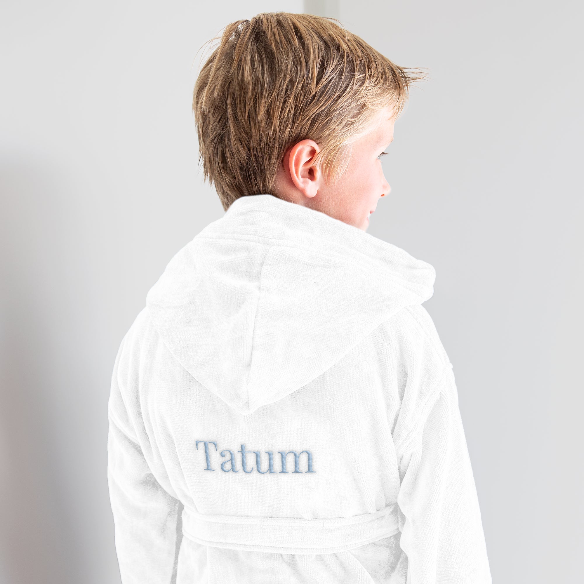 Personalised kids bathrobe - White - 4-6 yrs