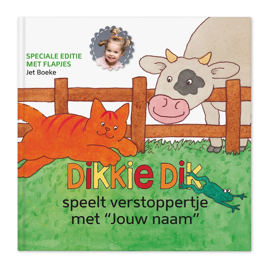 Dikkie Dik XXL flapjesboek met naam en foto - Verstoppertje